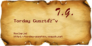 Torday Gusztáv névjegykártya