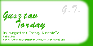 gusztav torday business card